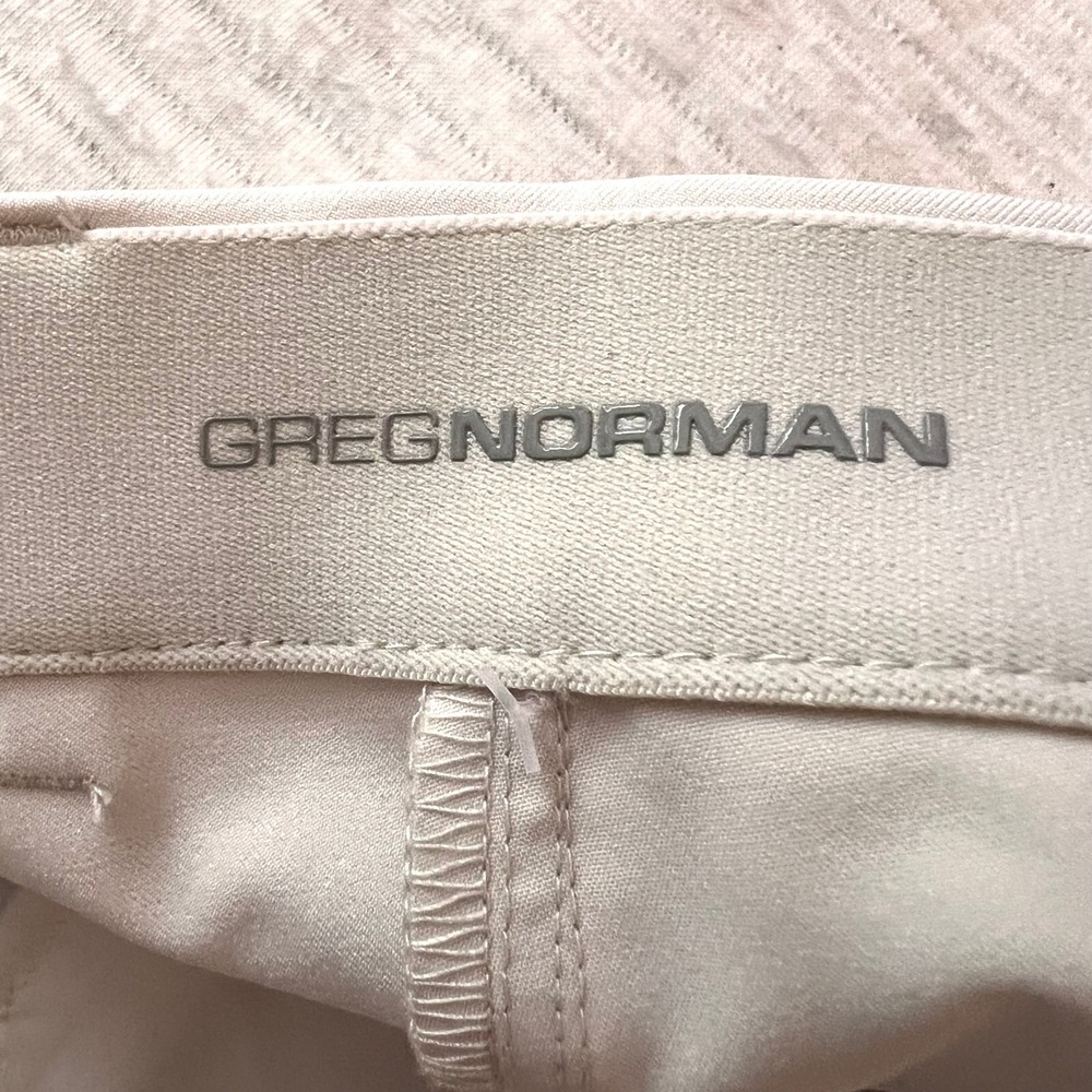 Greg Norman Mens Clubhouse Golf Pants 38x30 Stone White Stretch G7XSP750 NEW - Picture 9 of 9